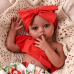 Babeside Phoebe 16" Realistic Silicone Quiet Baby African American Newborn Girl Companion Through Moments