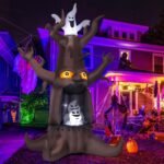 9ft Animated Halloween Inflatable Tree with Pop Up Ghost